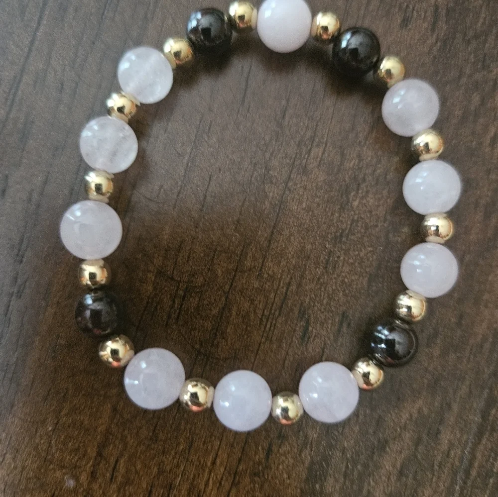 Evolve Mala Handmade Gem Stone Stretchable Bracelet NWT